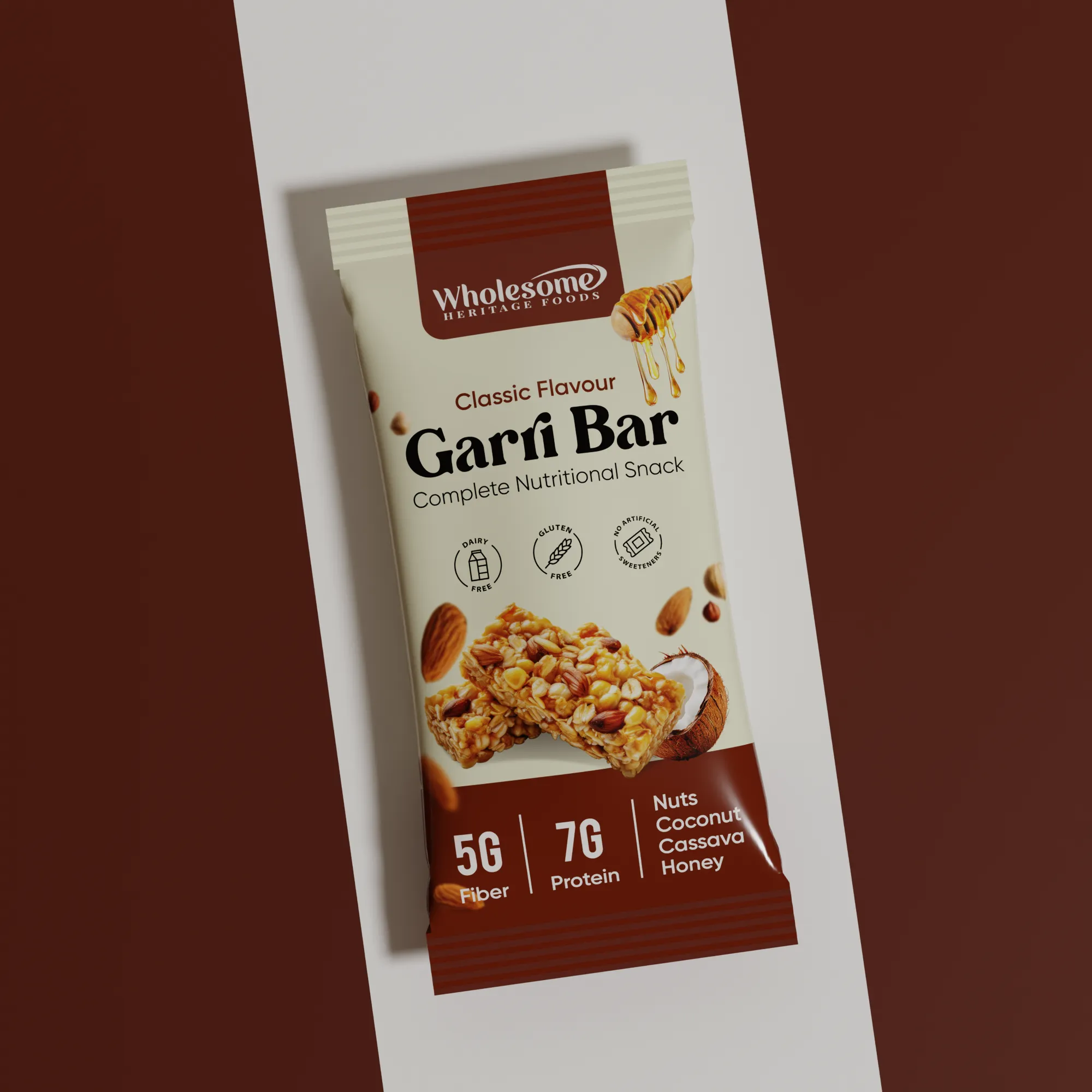 Wholesome Heritage Foods Garri Bar Classic flavor Product's packet